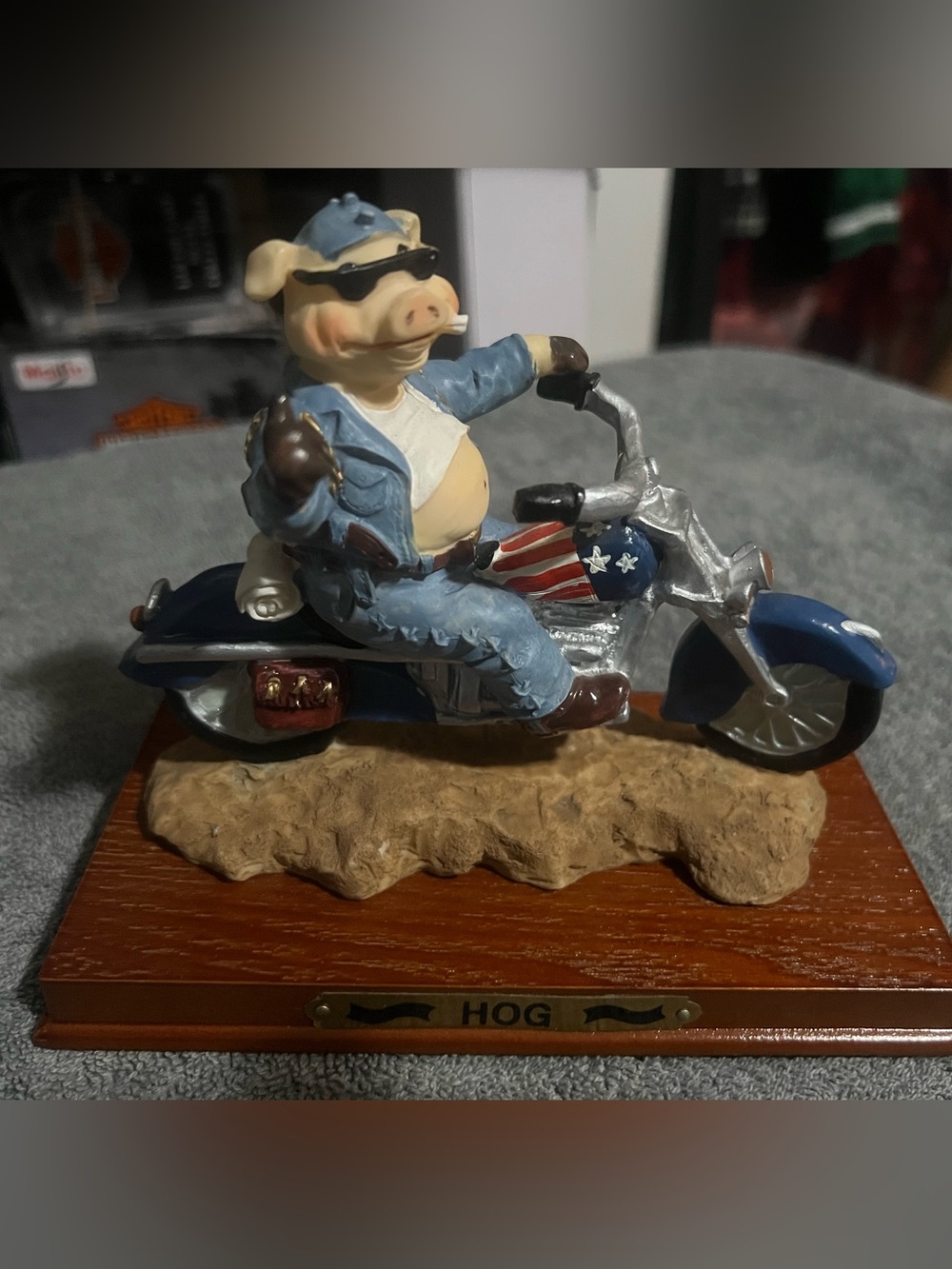 Hog Riding a Hog Sculpture
